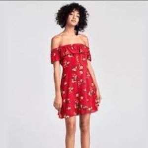 Zara Floral Off the Shoulder Dress